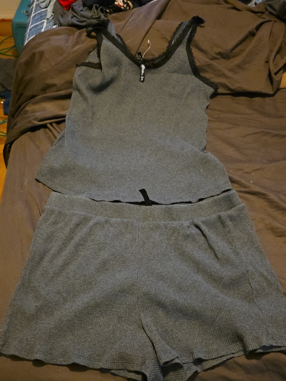 Torrid Charcoal Ribbed Tank & Shorts Pajama Set